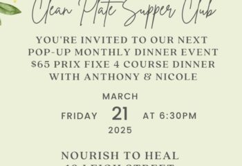 Clean Plate Pop-Up Dinner - March